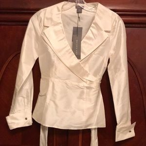 Ann Taylor Silk Wrap Shirt Size 00P